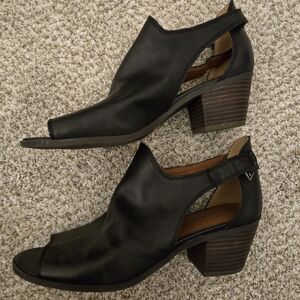 Lucky Black Women's Open-Toe Booties